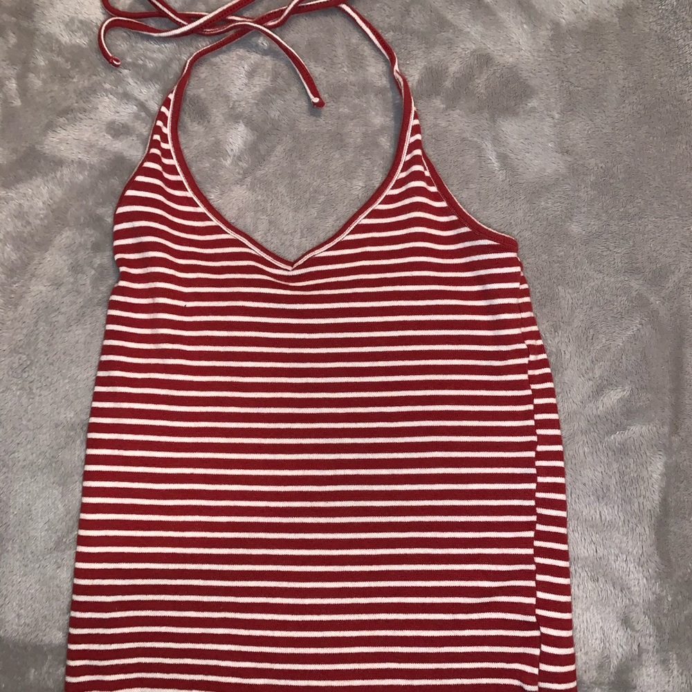 Red and white striped American Eagle tank top